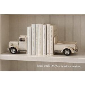 Pier 1 Scratch Dent Weathered Finish Vintage Pickup Truck Metal Bookend Set